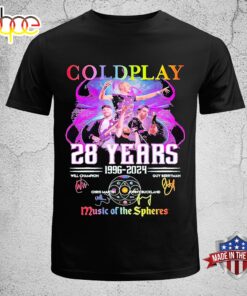 Coldplay 28 Years 1996-2024 World Tour Music Of The Spheres Signatures Unisex T-Shirt