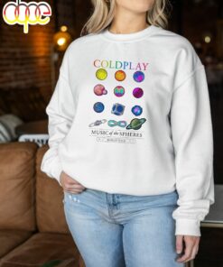 Coldplay Music Band Hoodie Music Of The Spheres Tour 2024 Sweat Retro Coldplay Hoodie World Music Tour Gift For Fan
