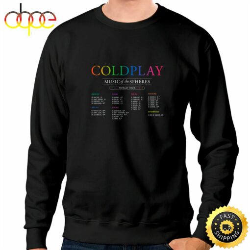 Coldplay Music Of The Spheres American Tour 2022 Unisex Black T-shirt