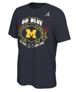 College Football Playoff Jordan 2024 Nfl Michigan Rose Bowl Bound Navy T-Shirt