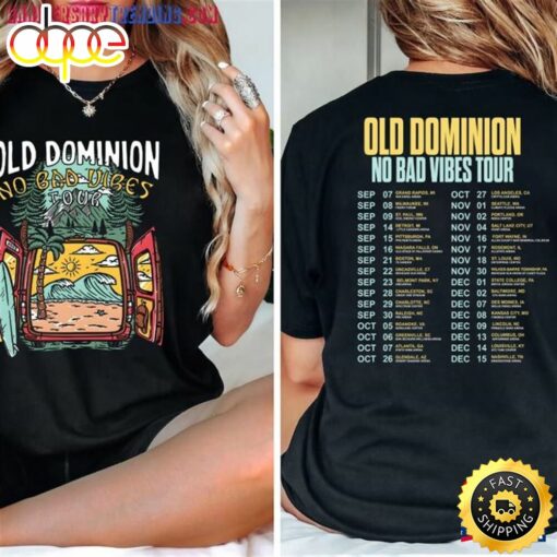 Comfort Color Old Dominion No Bad Vibes Tour 2023 Shirt Concert Both Sides Music