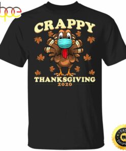 Crappy Thanksgiving 2023 T-Shirt Funny Turkey Wearing Mask Vintage Fall Designs Couples Gifts