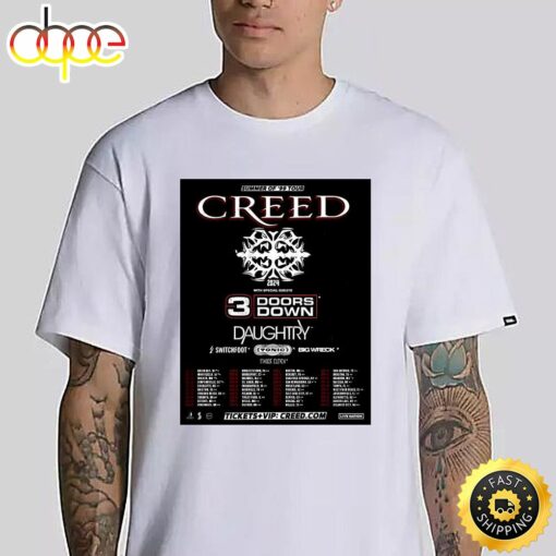 Creed Announce The 2024 Summer Of 99 Tour Shirt