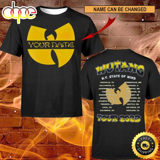 Custom Name Logo Basic Wutang And Nas N.Y State Of Mind Tour 2023 North American Dates T-shirt