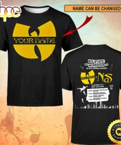Custom Name Logo Wutang And Nas N.Y State Of Mind Tour 2023 Australia &amp New Zealand Black Unisex Basic T-shirt