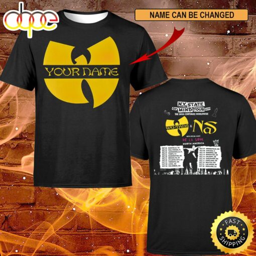 Custom Name Logo Wutang And Nas N.Y State Of Mind Tour 2023 De La Soul North American T-shirt