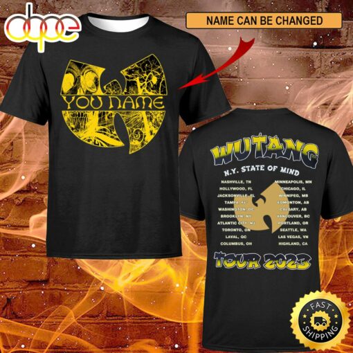 Custom Name Logo Wutang And Nas N.Y State Of Mind Tour 2023 North American Dates T-shirt