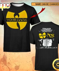 Custom Name Logo Wutang &amp Nas N.Y State Of Mind Tour 2023 The Saga Continues Worldwide Europe Unisex T-shirt