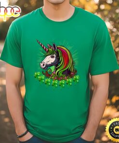 Cute And Funny St Patrickâ€™s Day Unicorn Design T-shirt