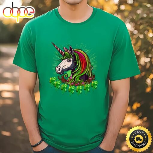 Cute And Funny St Patrickâ€™s Day Unicorn Design T-shirt