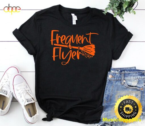 Cute Broomstick Frequent Flyer Witch Halloween T-Shirt