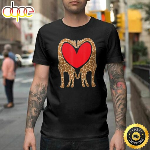 Cute Giraffe Fun Valentine Gift For Giraffe Lovers Happy Valentines Day Unisex T-shirt