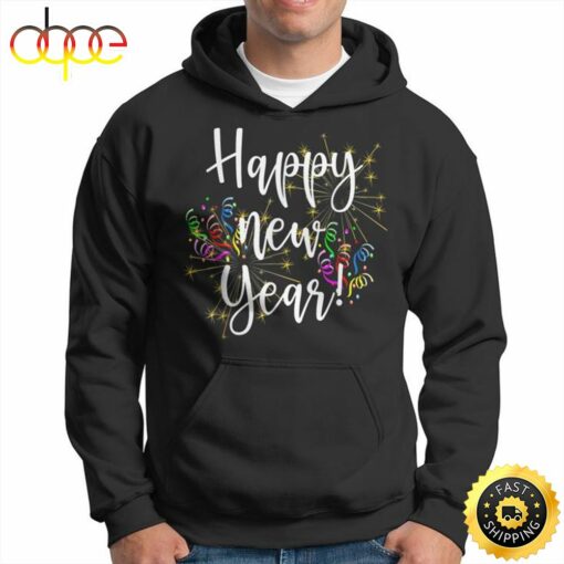 Cute Happy New Year Day Eve Party Fireworks Confetti Costume Unisex Basic T-shirt