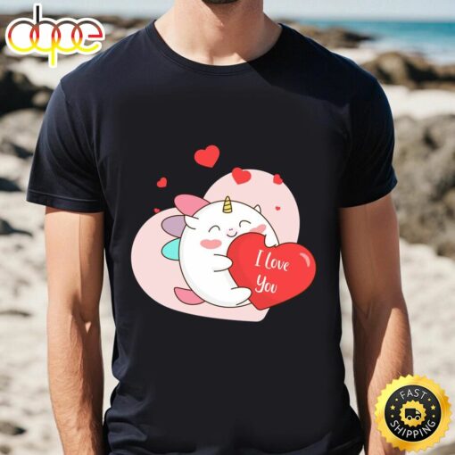 Cute Lovely Unicorn Valentine T-Shirt