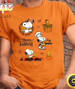 Cute Snoopy And Woodstock Happy Thanksgiving Peanuts Thanksgiving T Shirt