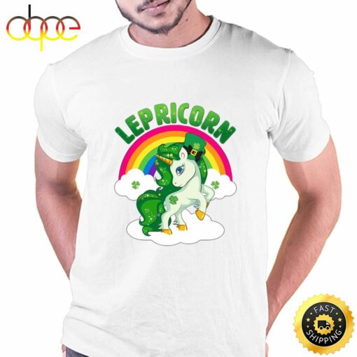 Cute St Patricks Day Rainbow Lepricorn Unicorn Leprechaun T-Shirt