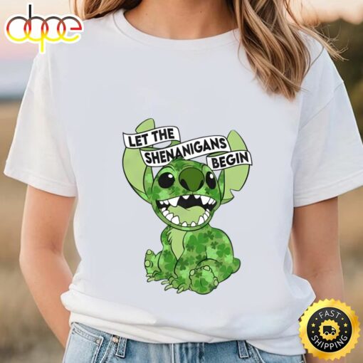 Cute Stitch St Patricks Day Stitch Shenanigans Irish Awesome Shirts