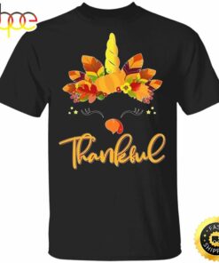 Cute Thanksgiving Unicorn Thankful Turkey T-Shirt Graphic 3D Gift For Girlfriends