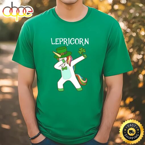 Dabbing Lepricorn Irish Unicorn Patricks Day T-Shirt