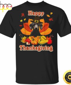Dachshund Happy Thanksgiving T-Shirt Cute Dog Vintage Fall Designs Weiner Dog Gifts For Unisex