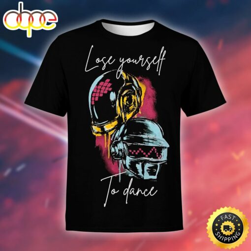 Daft Punk Poster Lose Yourself To Dance Unisex Black T-Shirt