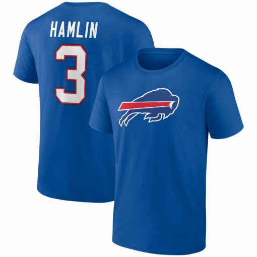 Damar Hamlin Buffalo Bills Fanatics Branded Icon Name &amp Number Royal T-shirt