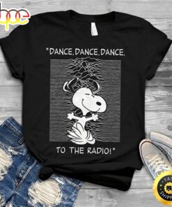 Dance Dance Dance To The Radio Snoopy T-shirt Black