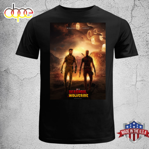 Deadpool 3 And Wolverine Movie 2024 Unisex T-shirt Black