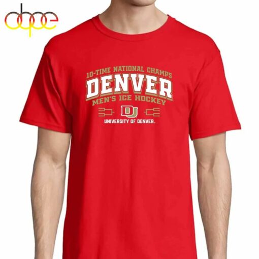 Denver Pioneers 10-time Ncaa Men’s Ice Hockey National Champions Banner T- shirt