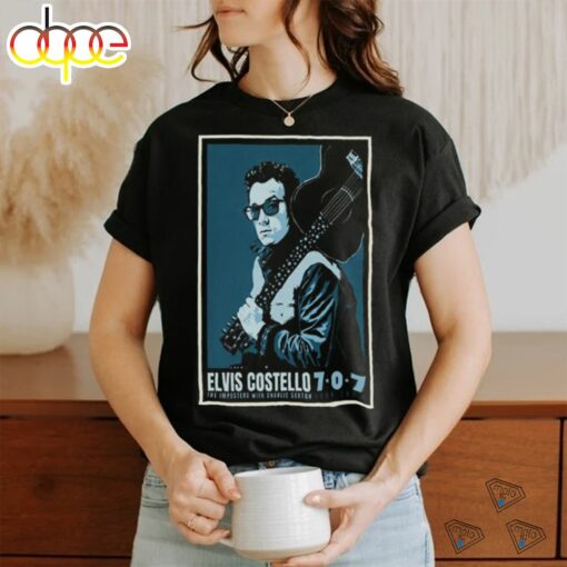 Design Elvis costello 7 0 7 tour 2024 poster shirt