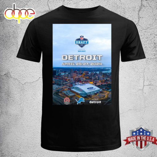 Detroit For The NFL Draft 2024 Black T-shirt