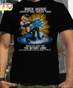 Detroit Lions Rock Music Keep My Soul Forever Young 2024 Shirt