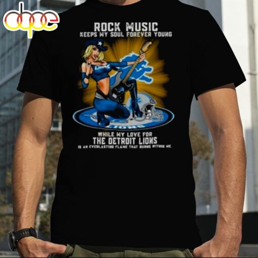 Detroit Lions Rock Music Keep My Soul Forever Young 2024 Shirt