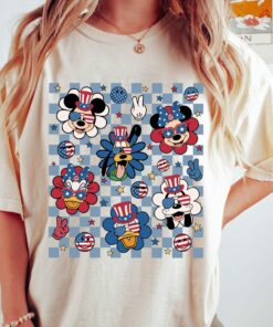 Disney 4th Of July Independence Retro Mickey And Friends Shirt