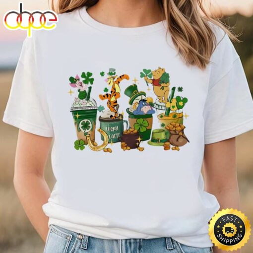 Disney Coffee St Patricks Day Shirt, Winnie the Pooh Coffee Latte