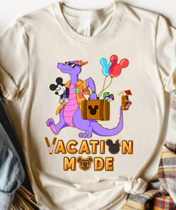 Disney Epcot Funny Figment And Mickey Mouse Vacation Mode Shirt