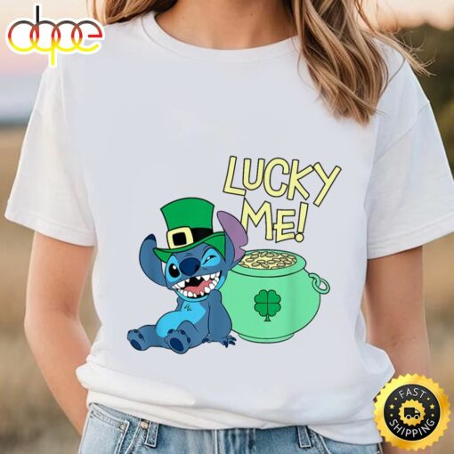 Disney Lilo And Stitch Lucky Me Stitch St Patrickâ€™s Day T-Shirt