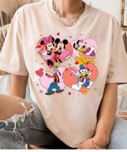 Disney Mickey And Friends Valentine’s Day Matching Tee Sweatshirt