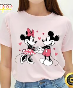 Disney Mickey And Minnie Mosue Love Heart Retro T-shirt