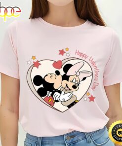 Disney Mickey Minnie Kissing Happy Valentines Day Shirt