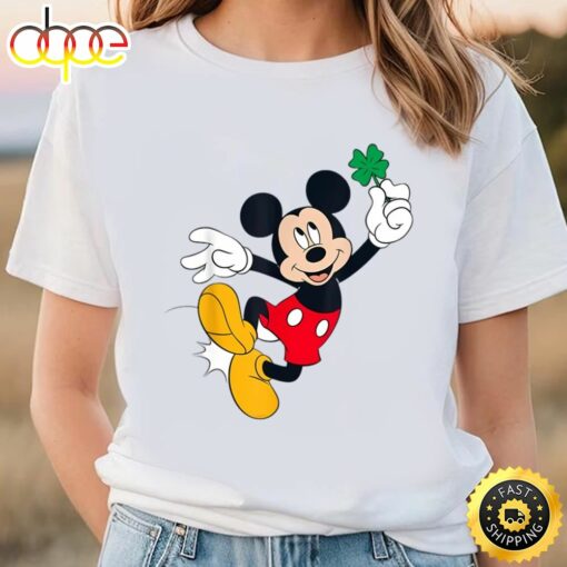 Disney Mickey Mouse Heel Click Shamrock St Patrick’s Day T-Shirt