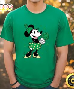 Disney Minnie Mouse Shamrock Bouquet St Patricks Day Retro Shirt