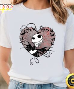 Disney Nightmare Before Christmas Valentines Jack Bat Heart T-Shirt