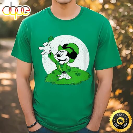 Disney Retro Mickey Mouse Four Leaf Clover St. Patrick’s Day T-Shirt