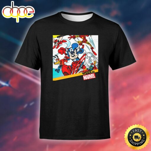 Disney &amp Marvel Mickey And Friends Were Avengers Unisex T-shirt