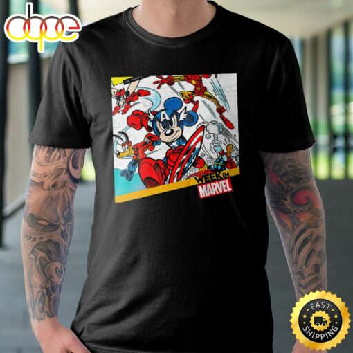 Disney &amp Marvel Mickey And Friends Were Avengers Unisex T-shirt