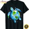 Earth Day 2023 Restore Earth Sea Turtle Art Save the Planet T-Shirt