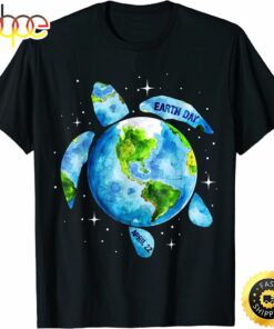 Earth Day 2023 Restore Earth Sea Turtle Art Save the Planet T-Shirt