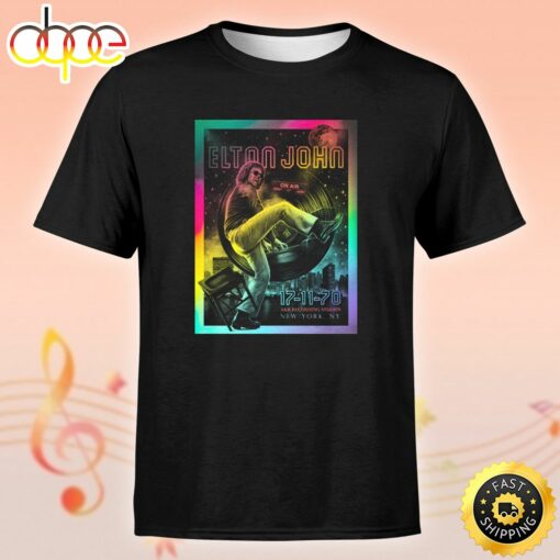 Elton John 17 11 70 50th Anniversary Rainbow Foil Edition Unisex Tshirt