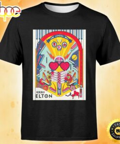 Elton John Farewell Yellow Brick Road Tour 2023 London at The O2 Unisex Black T-shirt 1 Elton John Farewell Yellow Brick Road Tour 2023 London at The O2 Unisex Black T shirt 2